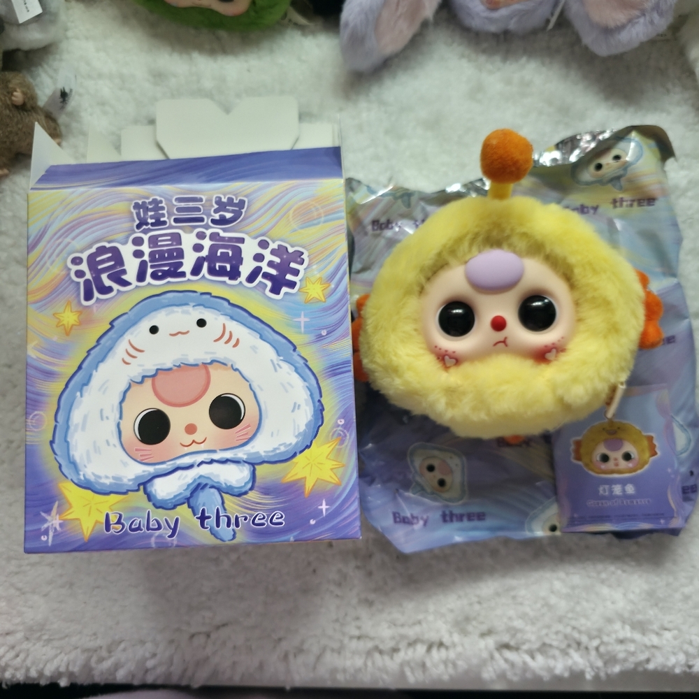 Baby Three Romantic Ocean Plush Series Blind Box Confirmed Lantern Fish